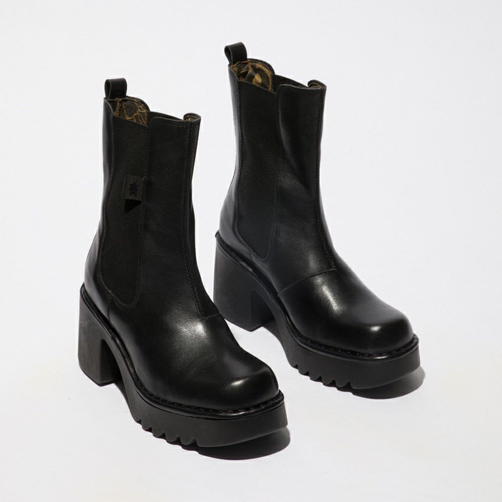 Bottines Fly London Moya25fly Noir Femme | KWH-80757852