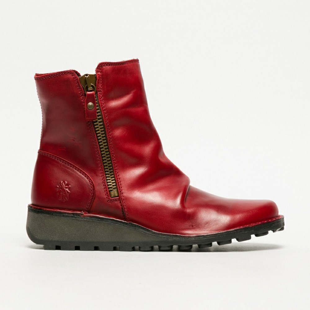 Bottines Fly London Mon944fly Rouge Femme | KAT-61181818