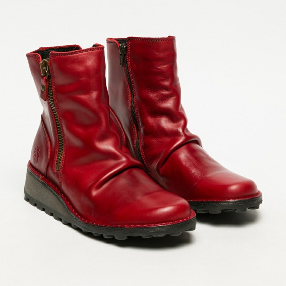 Bottines Fly London Mon944fly Rouge Femme | KAT-61181818