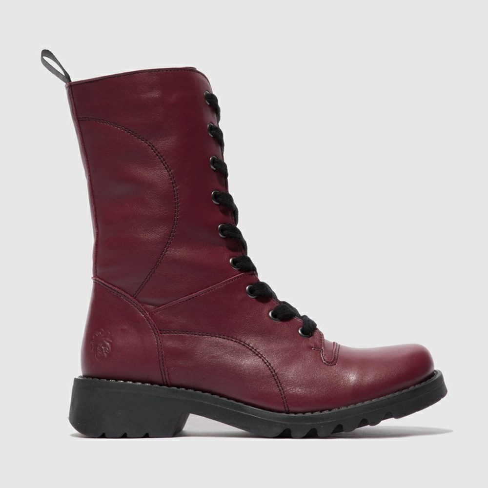 Bottes Mi-mollet Fly London Reba640fly Bordeaux Noir Femme | YPN-19049725